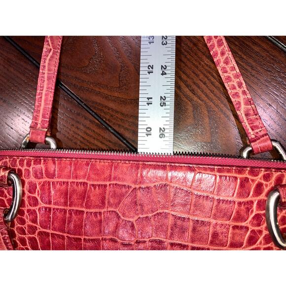 Tosca Blu Italian Red Leather Alligator Handbag! - Picture 14 of 16